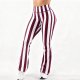 Women's slim-fit red and white striped yoga pants