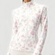 Women's pink floral print fitted top